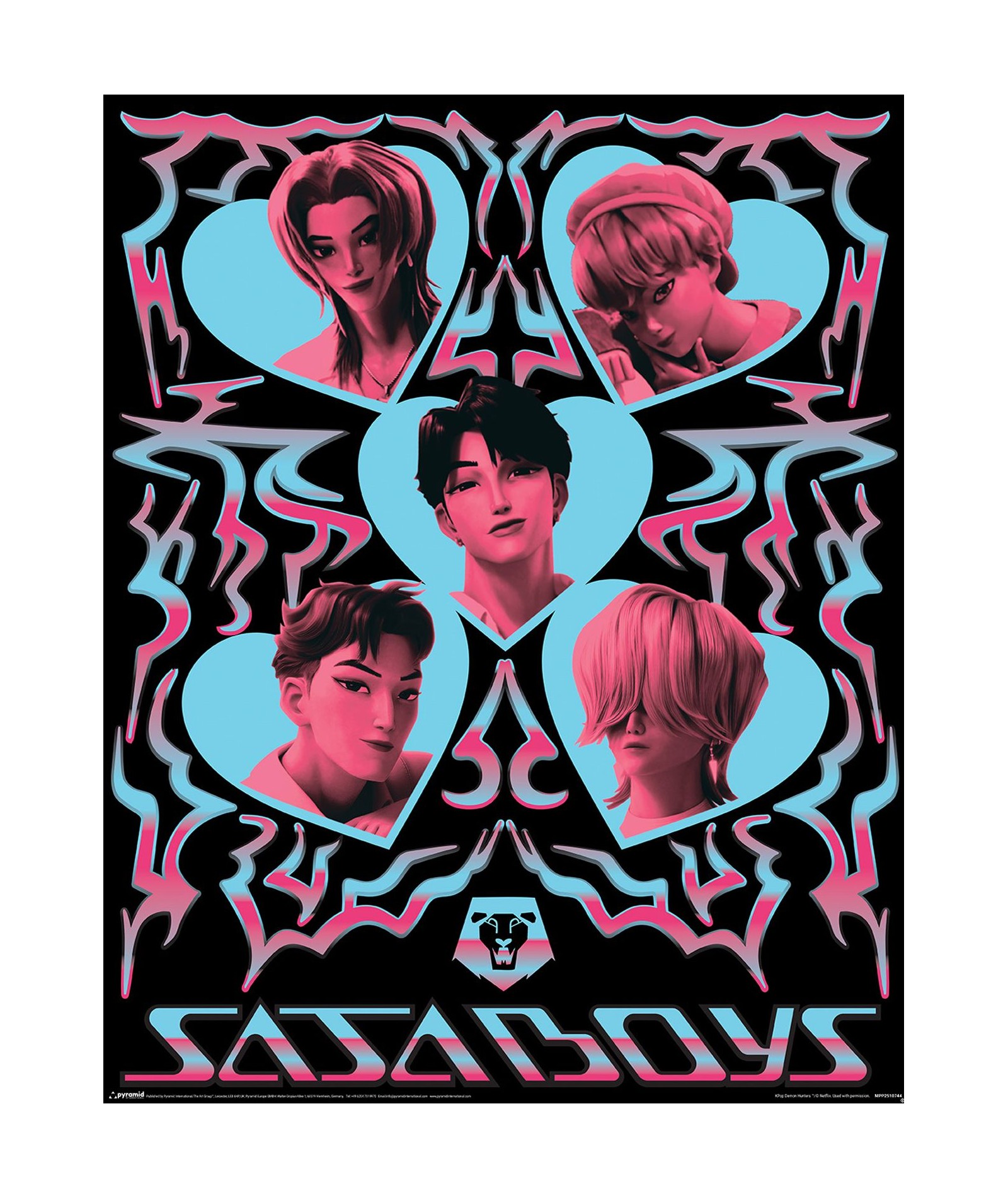 Plakat - K-Pop Demon Hunters (Saja Boys Hearts) kpop plakat